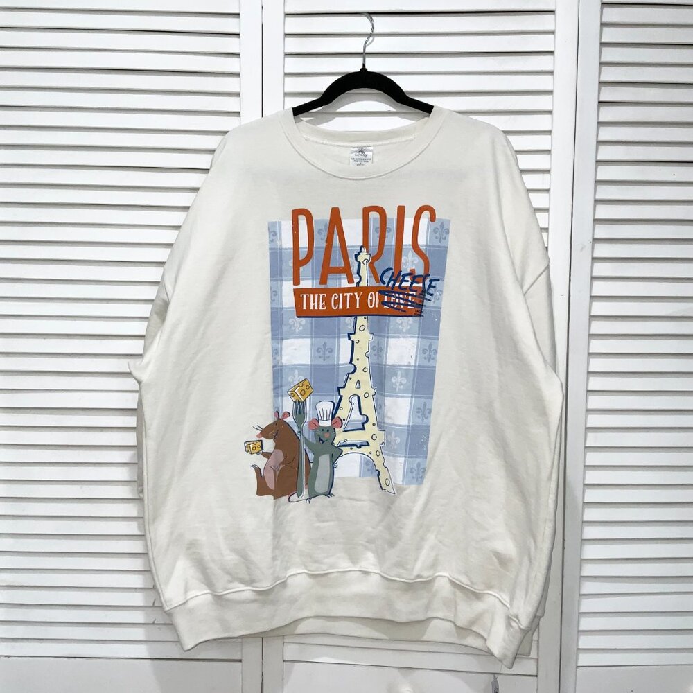 Disney Ratatouille Paris the City of Cheese Beige Crewneck Size 2X - Picture 2 of 6